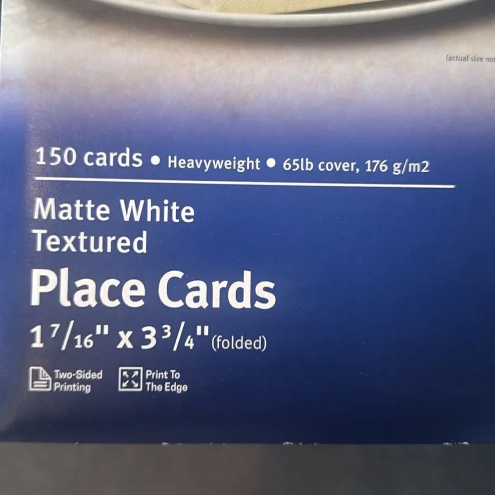 Avery 5011 Printable Matte White Textured Tent Place Cards 1-7/16” x 3-3/4”